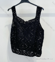 Top croptop krajkový na ramínka dámský (S/M ONE SIZE) ITALSKÁ MÓDA IMPMD237211