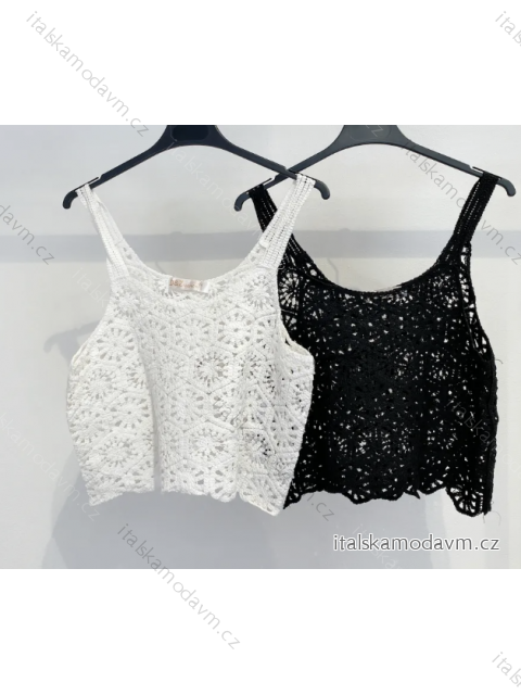 Top croptop krajkový na ramínka dámský (S/M ONE SIZE) ITALSKÁ MÓDA IMPMD237302D