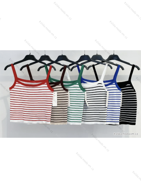 Top croptop na ramínka dámský proužek(S/M ONE SIZE) ITALSKÁ MÓDA IMPMD231218c