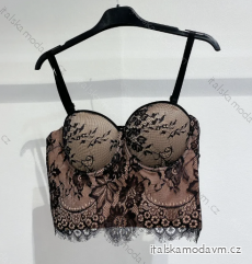 Top croptop krajkový na ramínka dámský (S/M ONE SIZE) ITALSKÁ MÓDA IMPMD23024/813