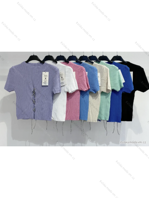 Top croptop krátký rukáv dámský (S/M ONE SIZE) ITALSKÁ MÓDA IMPMD233927