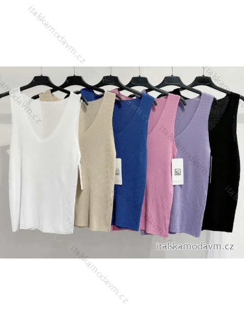 Tričko bez rukávu dámské (S/M ONE SIZE) ITALSKÁ MÓDA IMPMD231025L