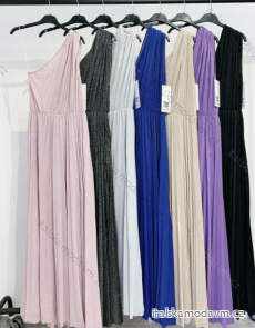 Šaty dlouhé elegantní skládané bez rukávu dámské (S/M ONE SIZE) ITALSKÁ MÓDA IMPMD2322680