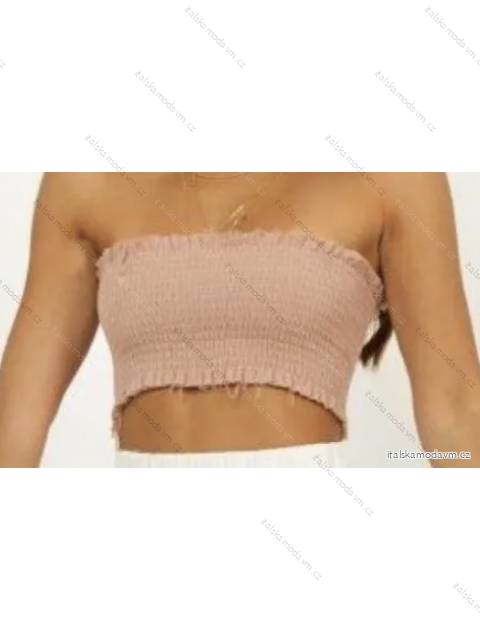 Top croptop carmen bez rukávu dámský (S/M ONE SIZE) ITALSKÁ MÓDA IMPMD2321601b