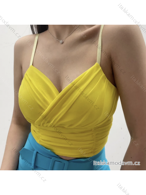 Top croptop na ramínka dámský (S/M ONE SIZE) ITALSKÁ MÓDA IMPMD2326687