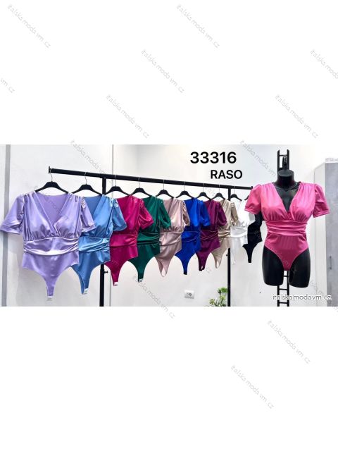 Body elegantní krátký rukáv dámské (S/M ONE SIZE) ITALSKÁ MÓDA IMM23M33316