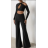Souprava kalhoty dlouhé a croptop dlouhý rukáv dámská (S/M ONE SIZE) ITALSKÁ MÓDA IMPMD2326732/26733