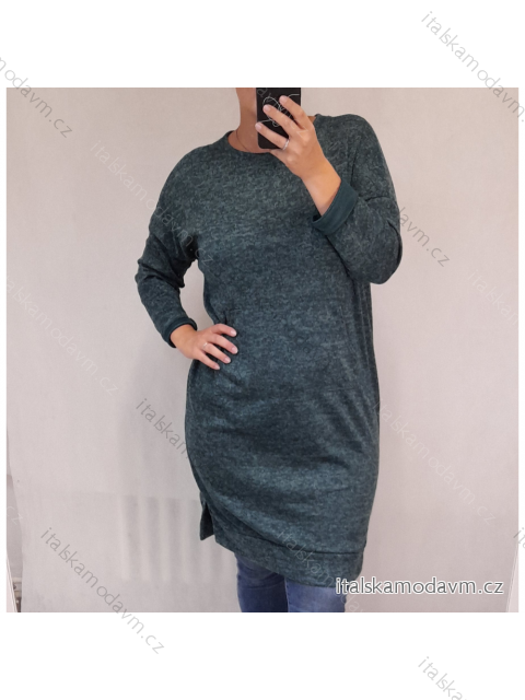 Šaty teplé dlouhý rukáv dámská (XL/3XL ONE SIZE) ITALSKá MóDA IM4211523/DR XL/3XL zelená