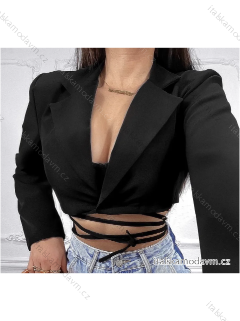 Top croptop dlouhý rukáv dámský (S/M ONE SIZE) ITALSKÁ MÓDA IMPMD2320077L