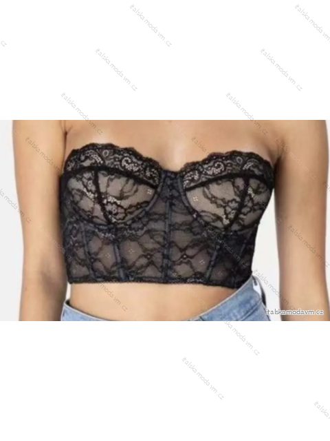 Crop top čipkový bez rukávu dámsky (S/M ONE SIZE) TALIANSKA MÓDA IMPCF23wh8987