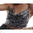 Top croptop třpytivý s flitry na ramínka dámský (S/M ONE SIZE) ITALSKÁ MÓDA IMPMD233825a