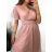 Šaty elegantní společenské krátký rukáv dámské (S/M/L/XL ONE SIZE) ITALSKÁ MÓDA IMPSH2335891V