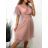 Šaty elegantní společenské krátký rukáv dámské (S/M/L/XL ONE SIZE) ITALSKÁ MÓDA IMPSH2335891V