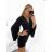 Šaty elegantní mini dlouhý rukáv dámské (S/M ONE SIZE) ITALSKÁ MÓDA IMPBB2323553