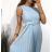 Šaty elegantní společenské skládané s páskem bez rukávu dámské (S/M ONE SIZE) ITALSKÁ MÓDA IMPSH2310594A