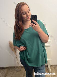 Tunika šifonová oversize krátký rukáv dámská nadrozměr (2XL/3XL/4XL ONE SIZE) ITALSKá MóDA IM323MIA/DU