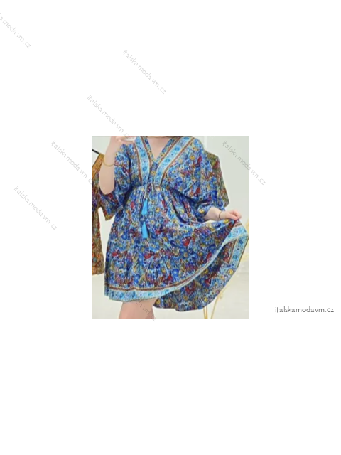 Šaty letní 3/4 dlouhý rukáv dámské (S/M ONE SIZE) ITALSKÁ MÓDA IMPGM2385885