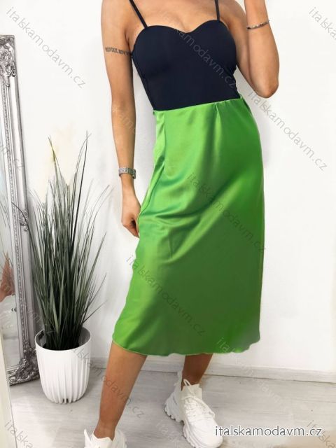 Sukně středně dlouhá dámská (S/M ONE SIZE) ITALSKÁ MÓDA IMPLM22196330050/DU S/M limetková