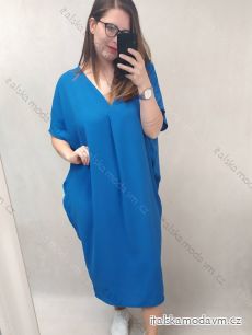 Šaty maxi dlouhé oversize krátký rukáv dámské nadrozměr (4XL/5XL ONE SIZE) ITALSKÁ MÓDA IMD23422/DR