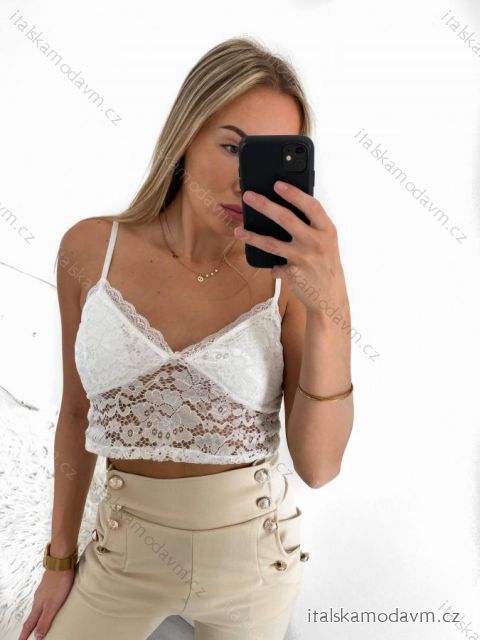 Top croptop na ramínka dámský (S/M ONE SIZE) ITALSKÁ MÓDA IMPGM232348