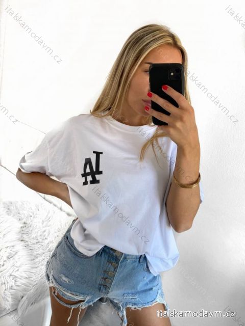Tričko krátký rukáv dámské (S/M ONE SIZE) ITALSKÁ MÓDA IMWGB2352244/DU S/M bílá