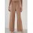 Kalhoty dlouhé letní dámské se sňurkou (S/M/L ONE SIZE) ITALSKÁ MÓDA IMD23355/DU M/L hnědá