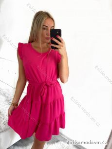 Šaty elegantní letní bez rukávů dámské (S/M ONE SIZE) ITALSKÁ MÓDA IMM23M9385/DU