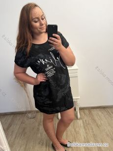 Šaty/Tunika krátký rukáv dámská nadrozměr (XL/2XL/3XLNE SIZE) ITALSKá MóDA IM423BELIVE/DU