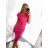 Šaty elegantní krátký rukáv dámské (S/M ONE SIZE) ITALSKÁ MÓDA IMM23M1430/DU S/M Černá