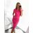 Šaty elegantní krátký rukáv dámské (S/M ONE SIZE) ITALSKÁ MÓDA IMM23M1430/DU S/M Černá
