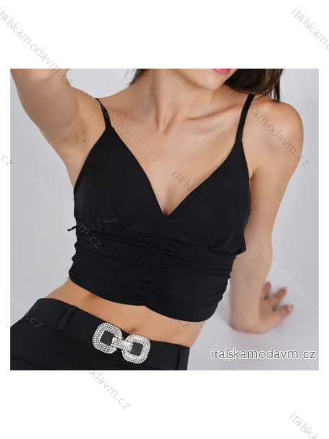 Top croptop na ramínka dámský (S/M ONE SIZE) ITALSKÁ MÓDA IMPBB23C27038