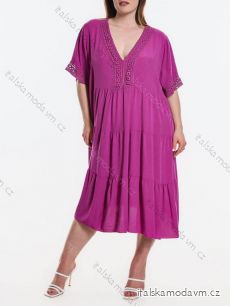 Šaty letní oversize krátký rukáv dámské nadrozměr (S/M/L/XL/2XL ONE SIZE) ITALSKÁ MÓDA IMD23464