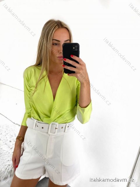 Body dlouhý rukáv dámské (S/M ONE SIZE) ITALSKÁ MÓDA IMWMY23873/DU S/M limetková