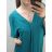 Šaty dlouhé maxi oversize krátký rukáv dámské viskoza nadrozměr (3XL/4XL/5XL ONE SIZE) ITALSKÁ MÓDA IMC22380/DUR pistáciová