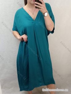Šaty dlouhé maxi oversize krátký rukáv dámské viskoza nadrozměr (3XL/4XL/5XL ONE SIZE) ITALSKÁ MÓDA IMC22380/DR