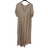 Šaty dlouhé maxi oversize krátký rukáv dámské viskoza nadrozměr (3XL/4XL/5XL ONE SIZE) ITALSKÁ MÓDA IMC22380/DUR pistáciová