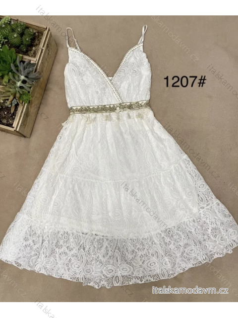 Šaty letní boho krajkové na ramínka dámské (S/M ONE SIZE) ITALSKÁ MÓDA IMPEM231207