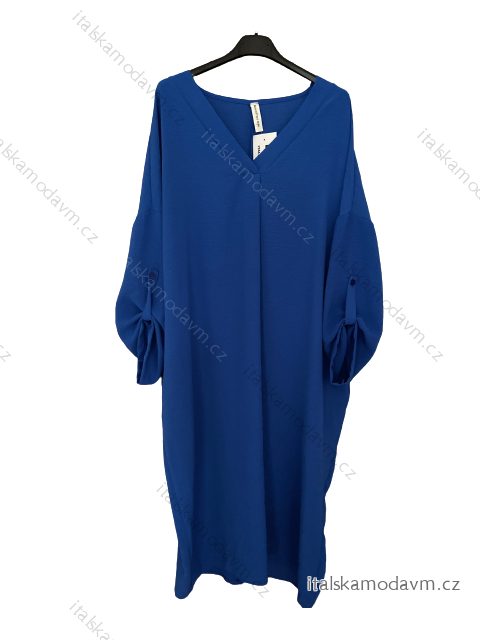 Šaty maxi oversize dlouhý rukáv dámské nadrozměr (2XL/3XL/4XL ONE SIZE) ITALSKÁ MÓDA IMM23OVER