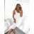 Šaty dlouhé elegantní na ramínka dámské (S/M ONE SIZE) ITALSKÁ MÓDA IMWBR231495/DU S/M bílá