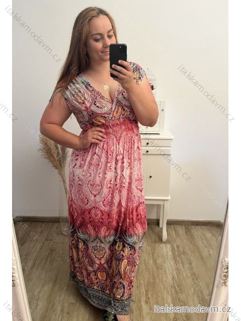 Šaty dlouhé bez rukávu icecool dámské (L/XL/2XL/3XL ONE SIZE) FRANCOUZSKÁ MÓDA FMB231936-B/DU růžová XL/2XL