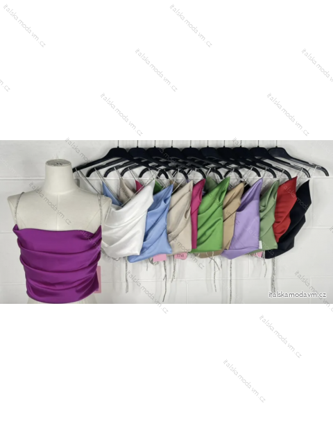 Top croptop na ramínka dámský (S/M ONE SIZE) ITALSKÁ MÓDA IMPBB23O5669