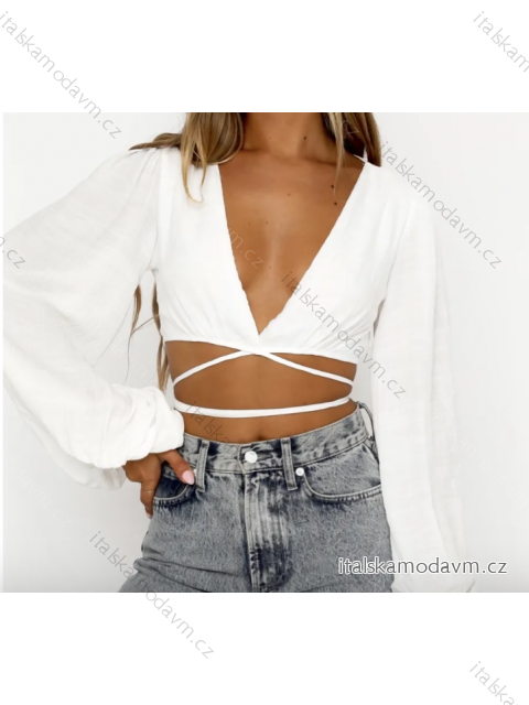 Top croptop dlhý rukáv dámsky (S/M ONE SIZE) TALIANSKA MÓDA IMPBB2393854a