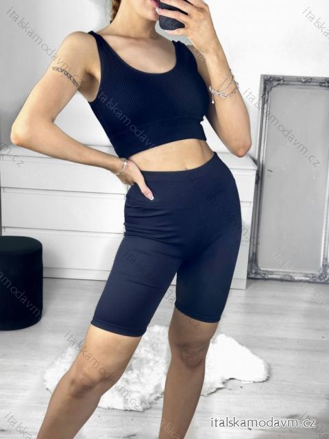 Legíny kraťasy krátké dámské (S-2XL) TURECKÁ MÓDA TMB23002/DU S Černá