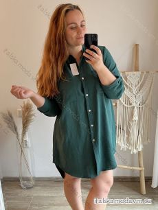 Košile oversize prodloužená dlouhý rukáv dámská (2XL/3XL/4XL ONE SIZE) ITALSKÁ MODA IMD23488