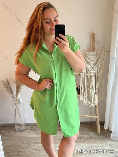 Šaty košilové krátký rukáv dámské (XL/2XL ONE SIZE) ITALSKÁ MÓDA IMPSH2323069/DU