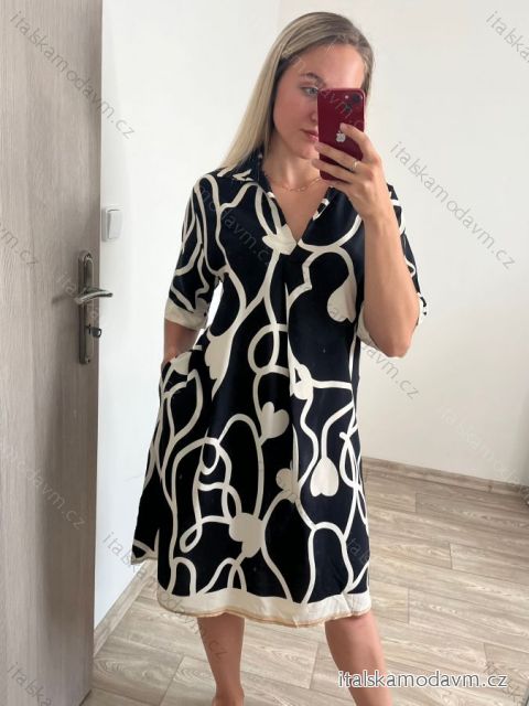 Šaty košilové letní oversize krátký rukáv dámské nadrozměr (S/M/L/XL/2XL ONE SIZE) ITALSKá MóDA IM8237761