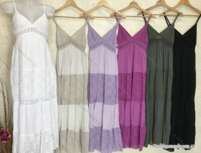 Šaty letní boho krajkové na ramínka dámské (S/M ONE SIZE) ITALSKÁ MÓDA IMPGM2323709