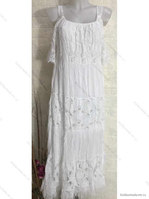 Šaty letní boho krajkové na ramínka dámské (S/M ONE SIZE) ITALSKÁ MÓDA IMPGM2383905