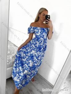 Šaty dlouhé letní carmen dámské SANTORINI (S/M ONE SIZE) ITALSKÁ MÓDA IMPBB2323598