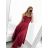 Šaty dlouhé elegantní na ramínka dámské (S/M ONE SIZE) ITALSKá MODA IM323013/DU   vínová   S/M